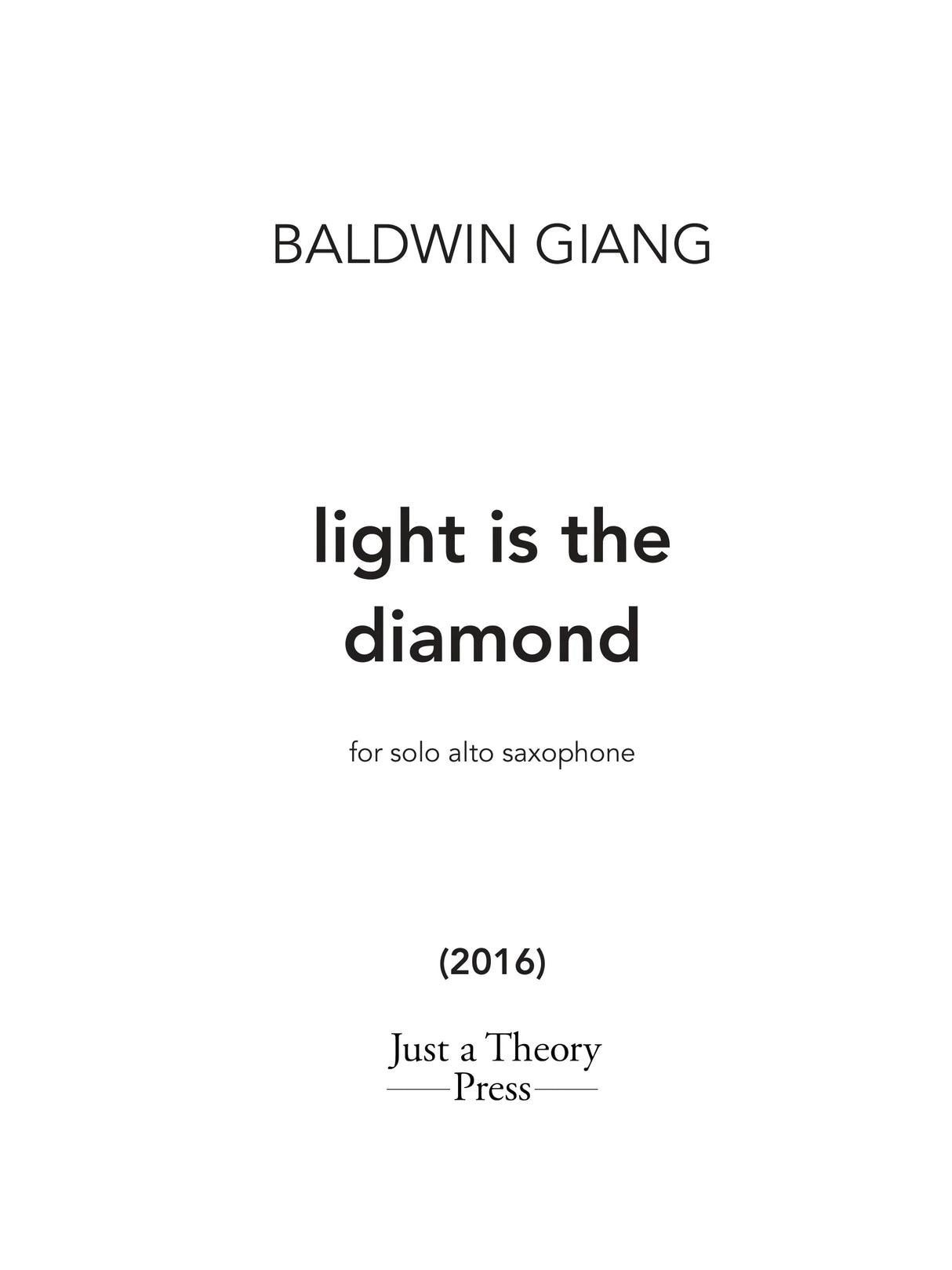 Giang: light is the diamond