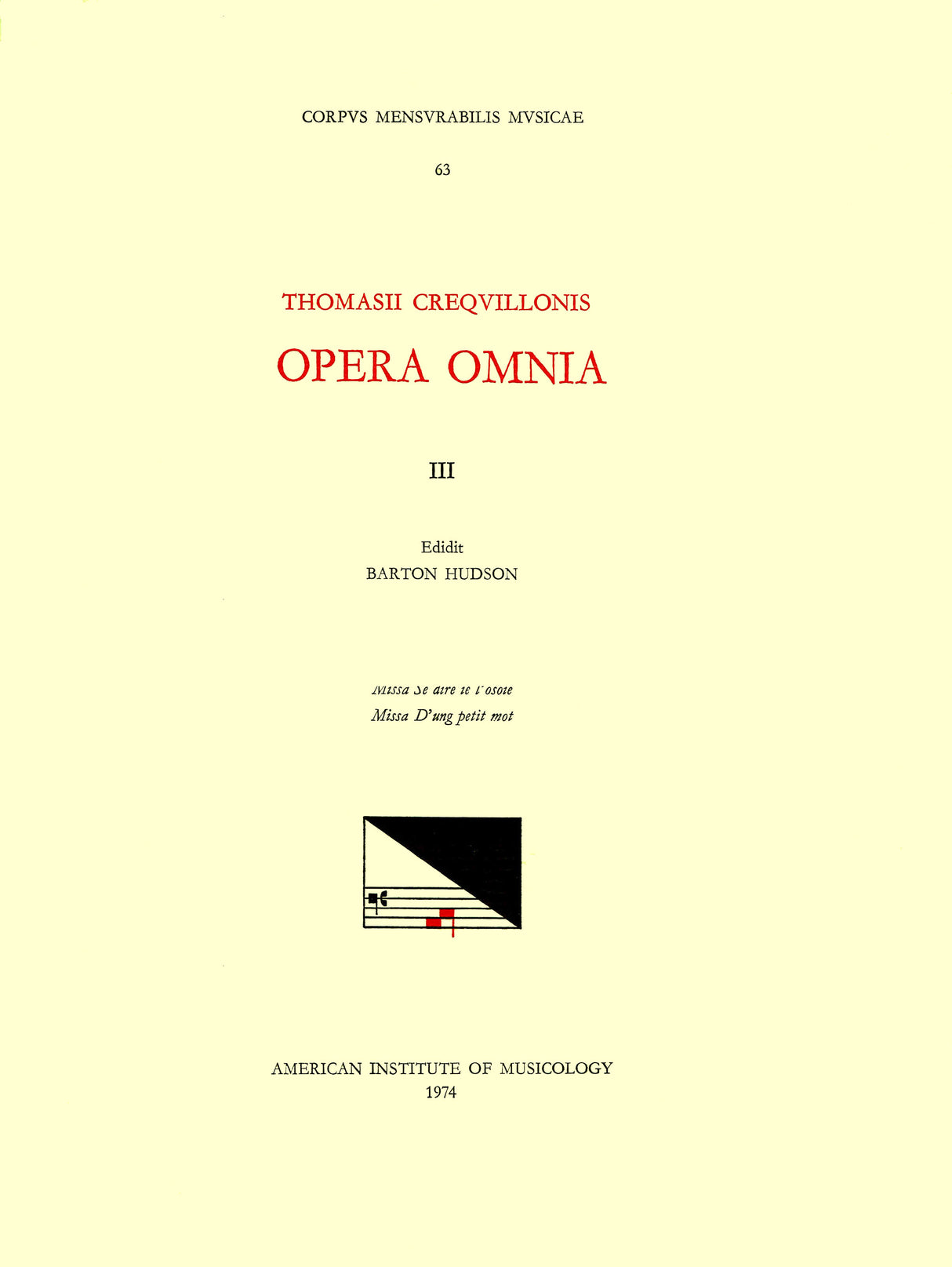 Thomas Crecquillon, Opera Omnia - Volume 3