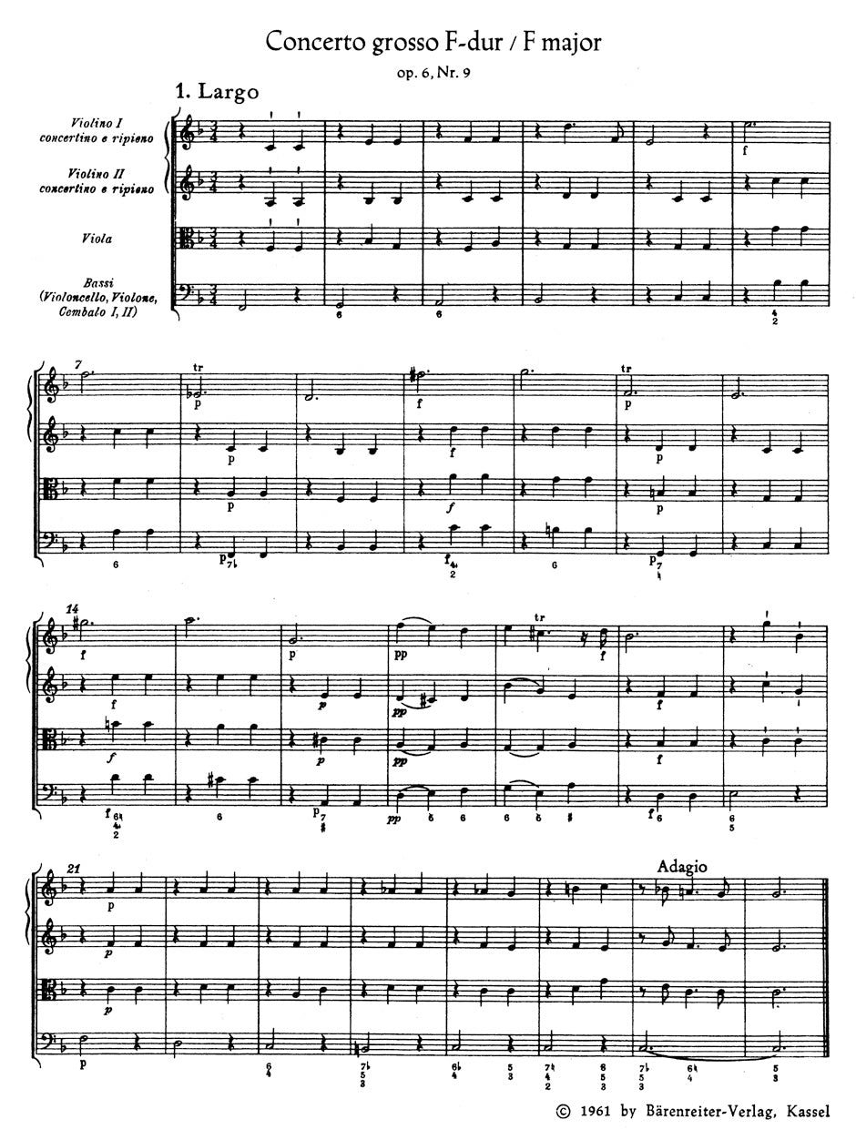 Handel: Concerto grosso in F Major, Op. 6, No. 9, HWV 327