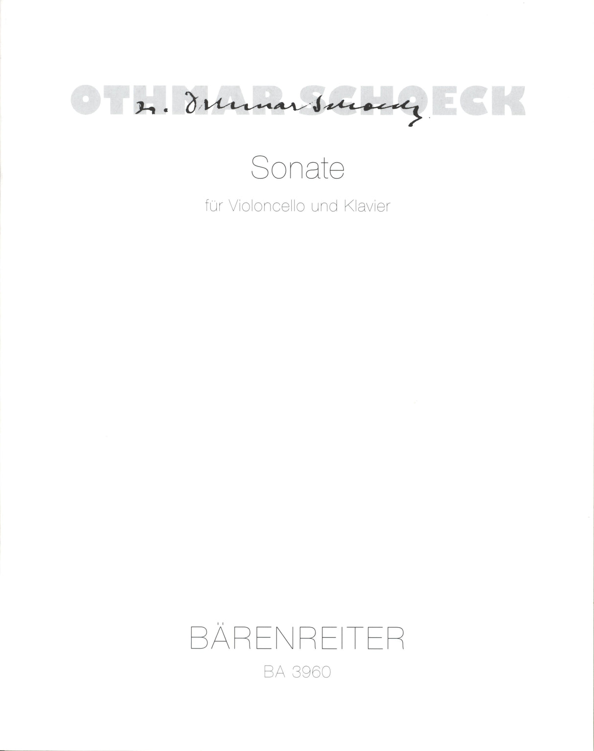 Schoeck: Cello Sonata