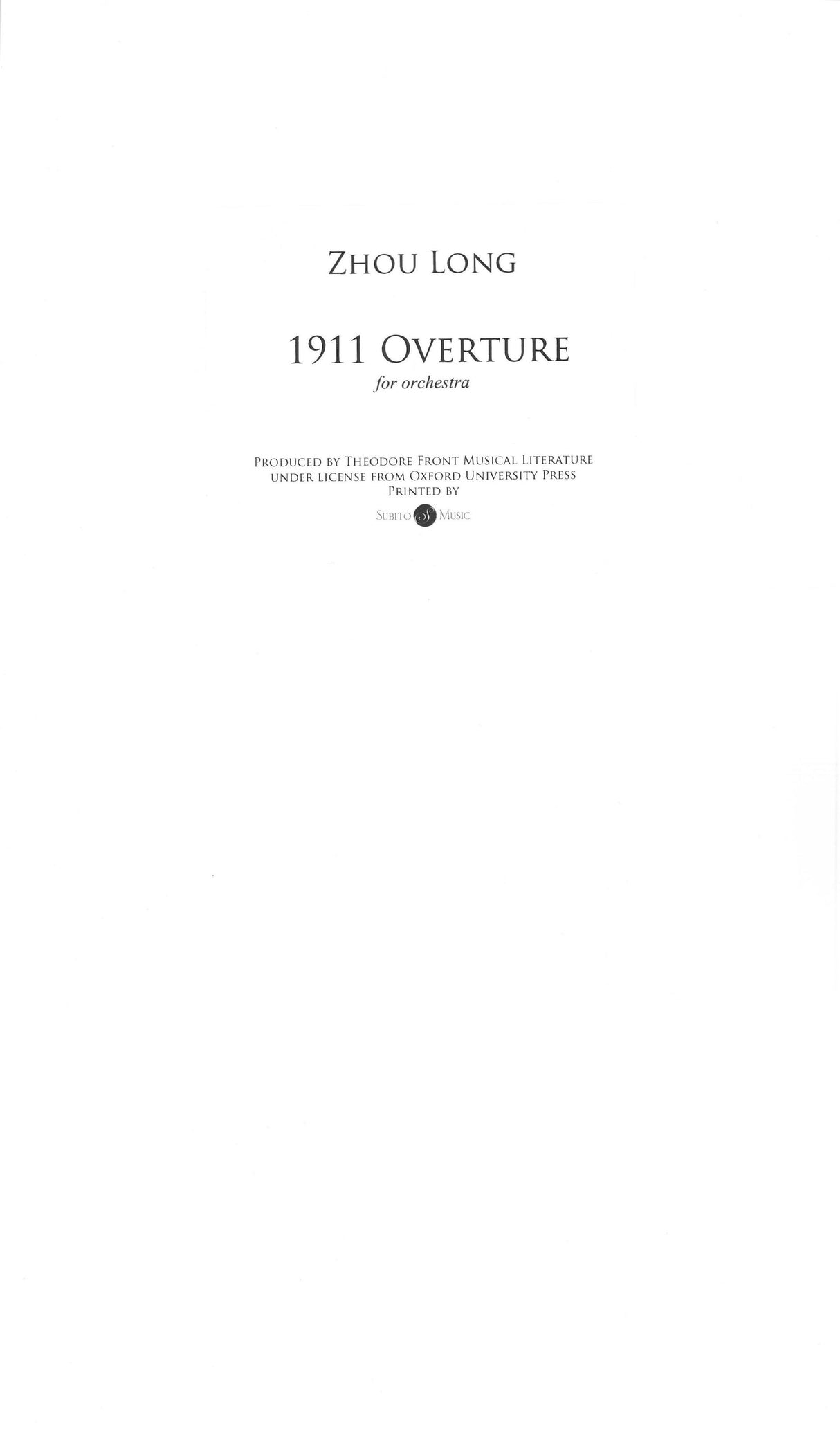 Zhuo Long: 1911 Overture