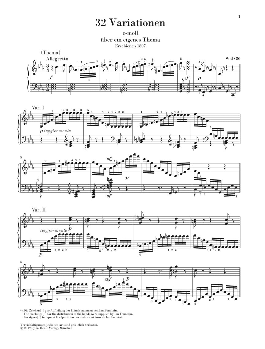 Beethoven: 32 Variations in C Minor, WoO 80