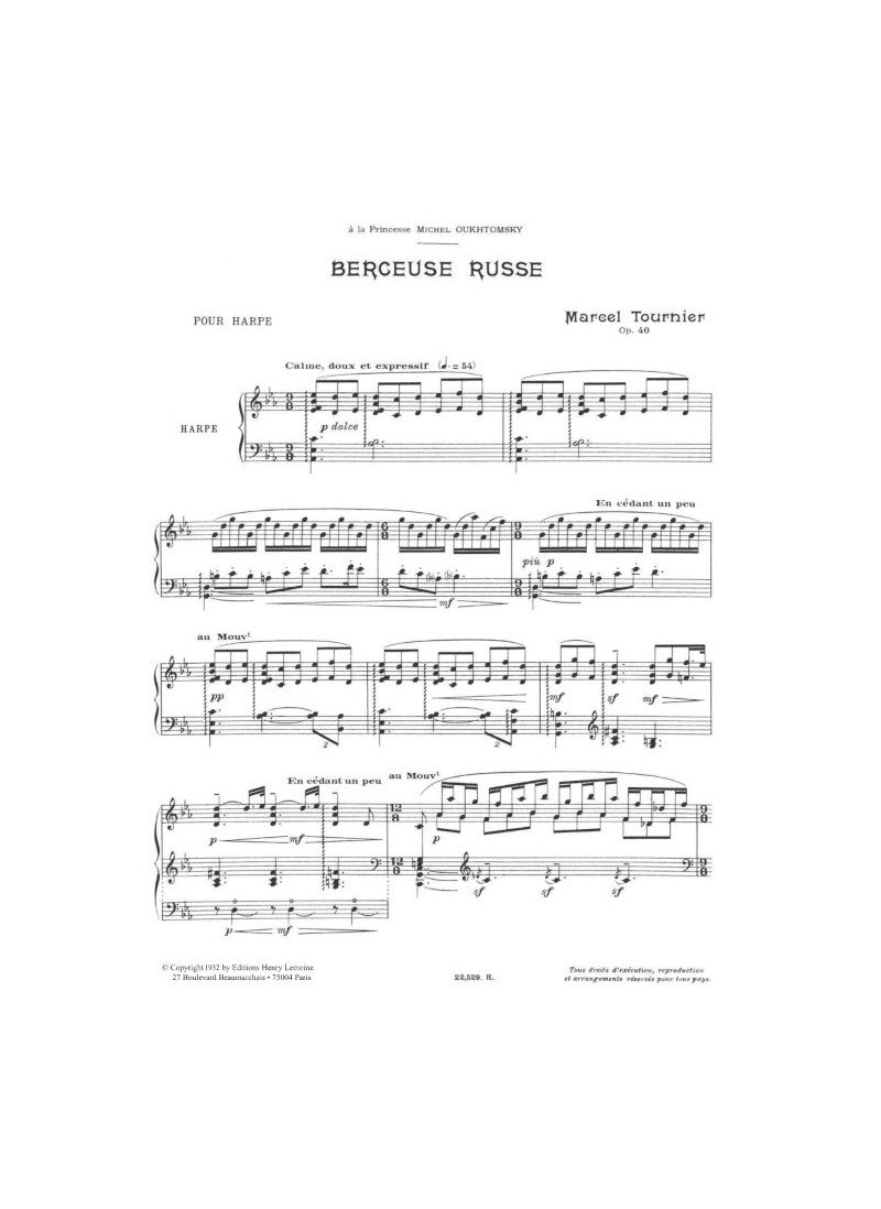 Tournier: Berceuse russe, Op. 40