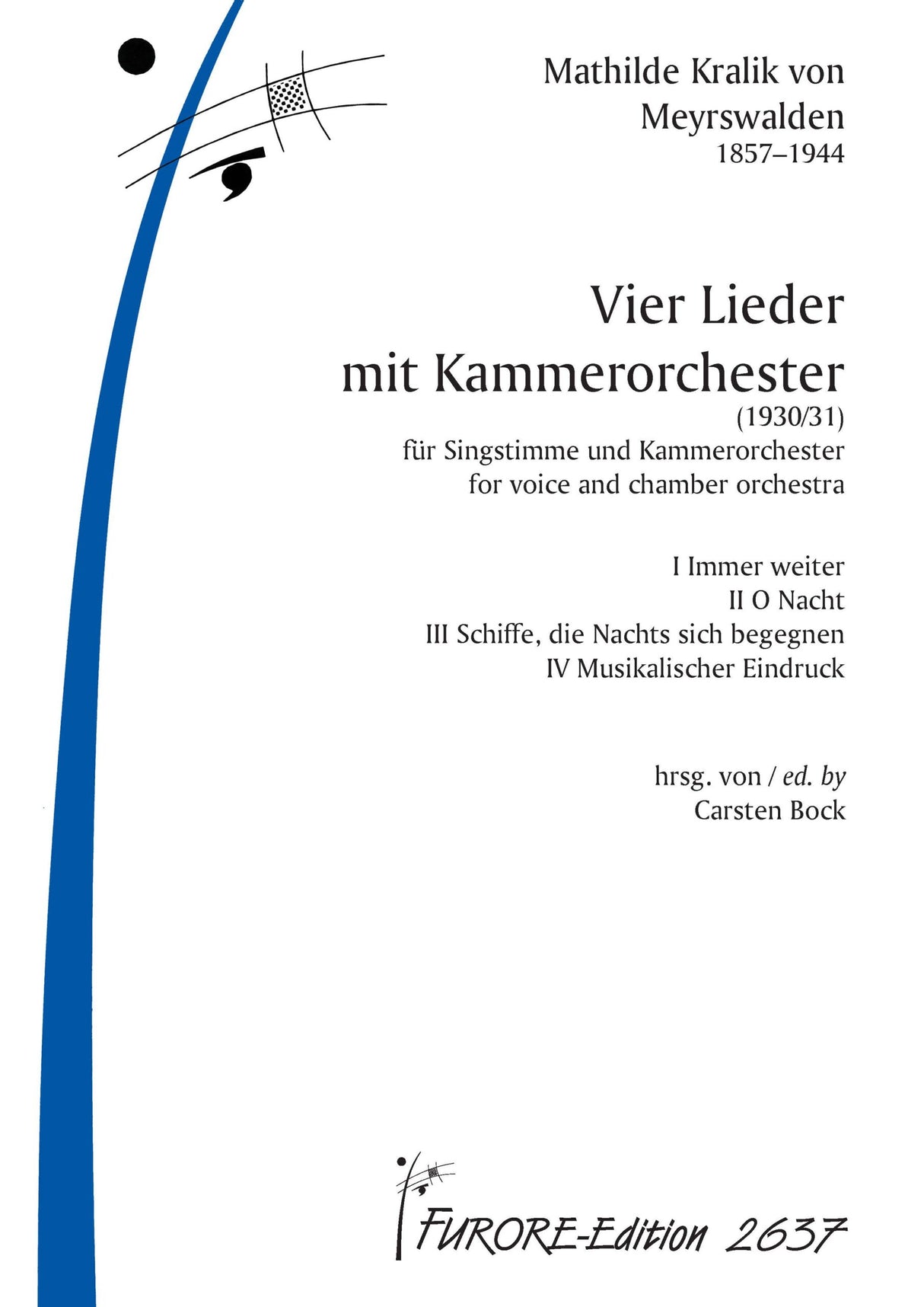 Kralik: 4 Lieder with Chamber Orchestra