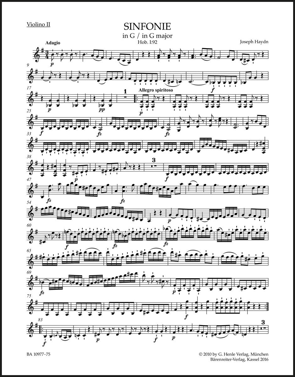 Haydn: Symphony in G Major, Hob. I:92
