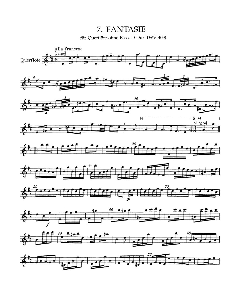 Telemann: 12 Fantasias for Solo Flute, TWV 40:2-13