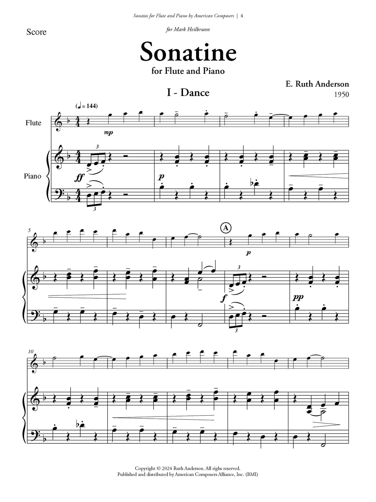 Sonatas for Flute & Piano by American Composers