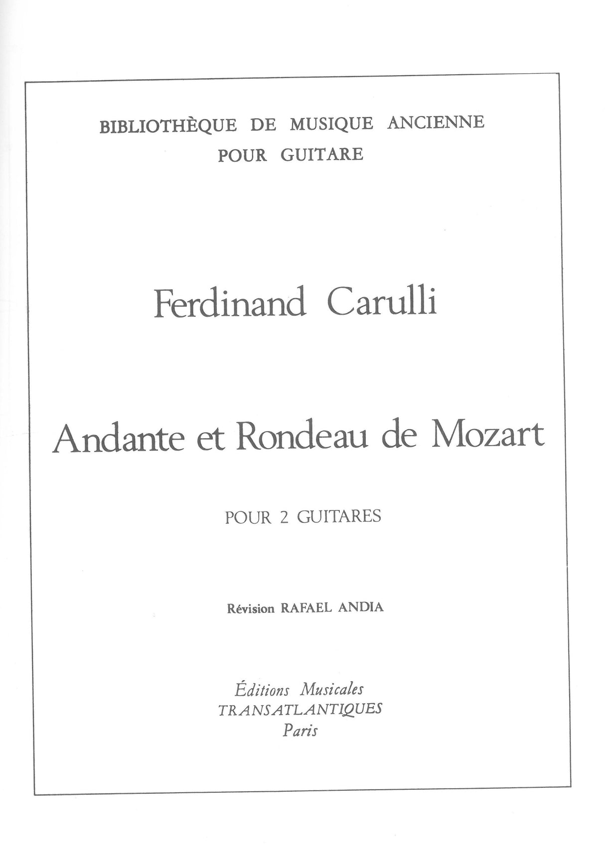 Carulli: Andante et Rondo