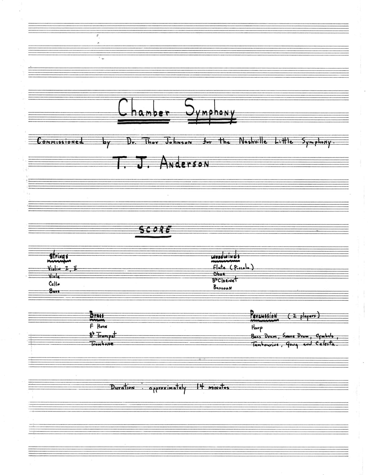 T.J. Anderson: Chamber Symphony