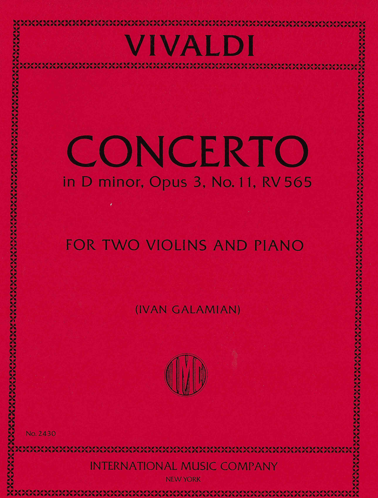 Vivaldi: Concerto for two violins in D Minor, RV 565