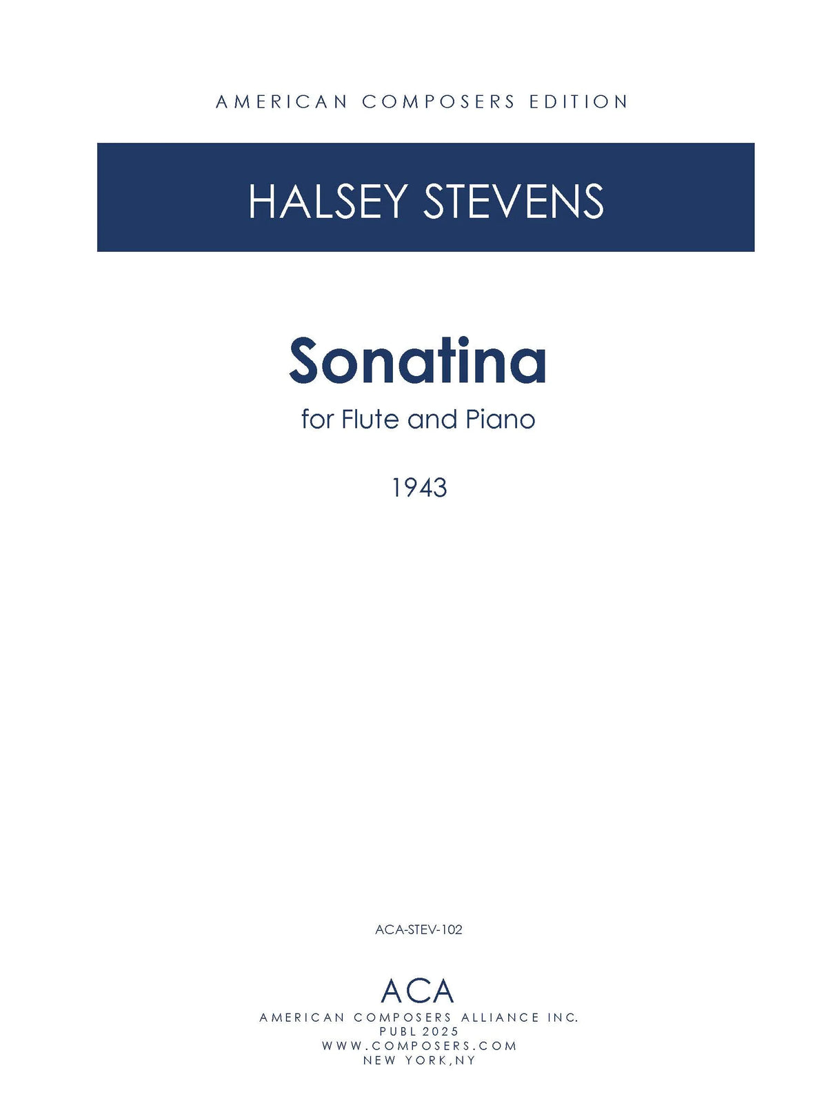 Stevens: Sonatina for Flute and Piano