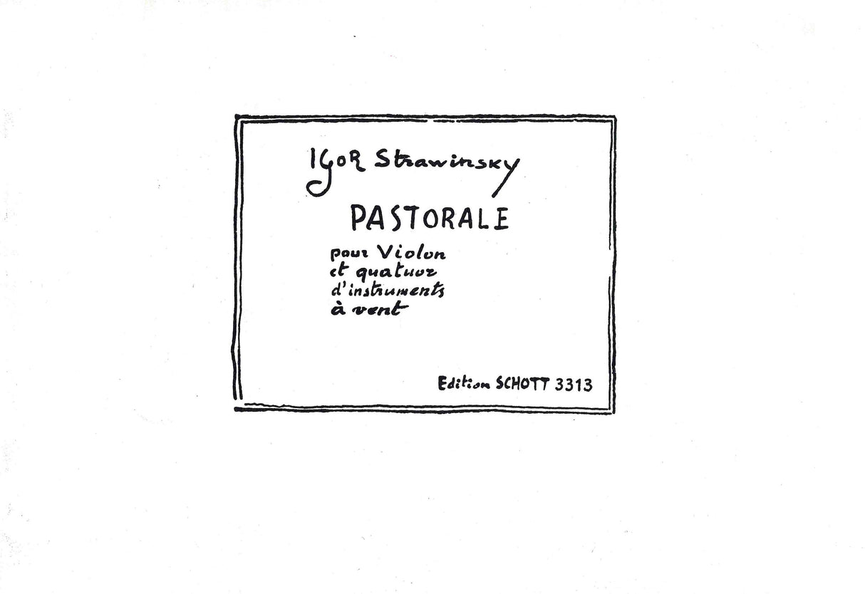 Stravinsky: Pastorale (arr. for violin & wind quartet)