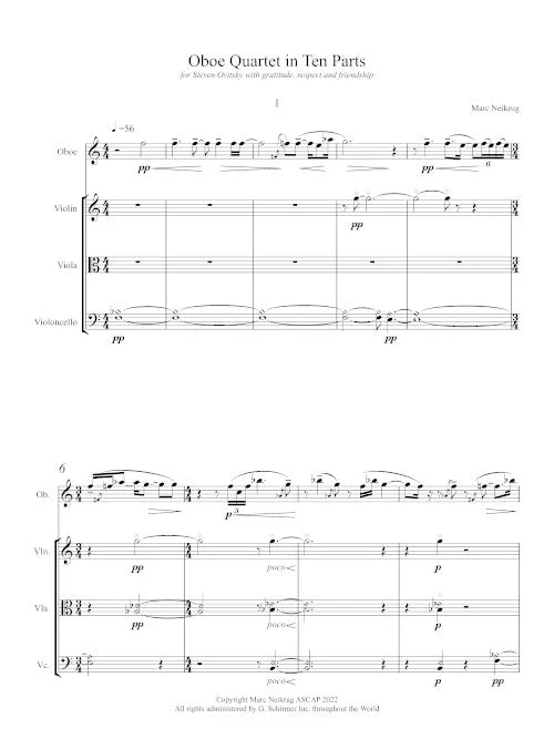 Neikrug: Oboe Quartet in Ten Parts