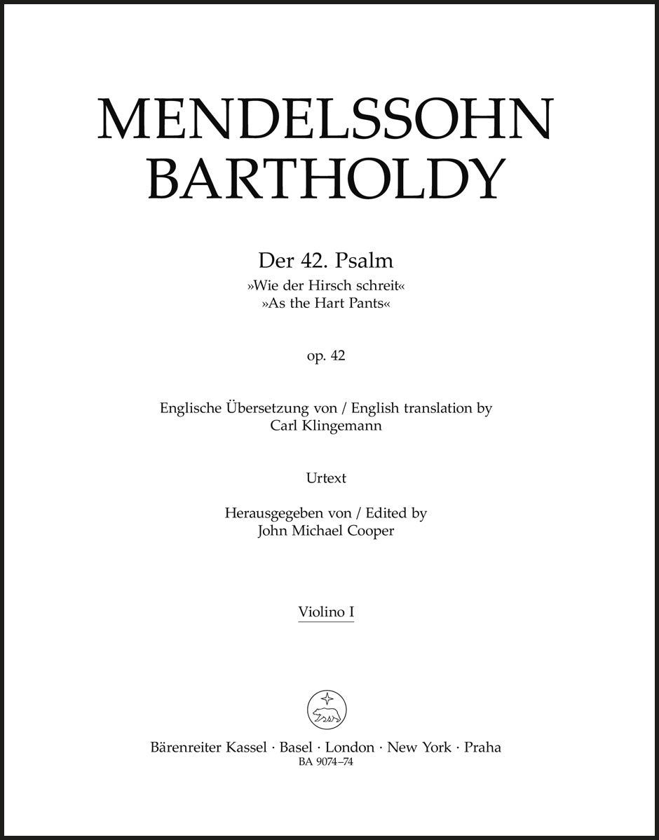Mendelssohn: Psalm 42 - "Wie der Hirsch schreit", MWV A 15, Op. 42