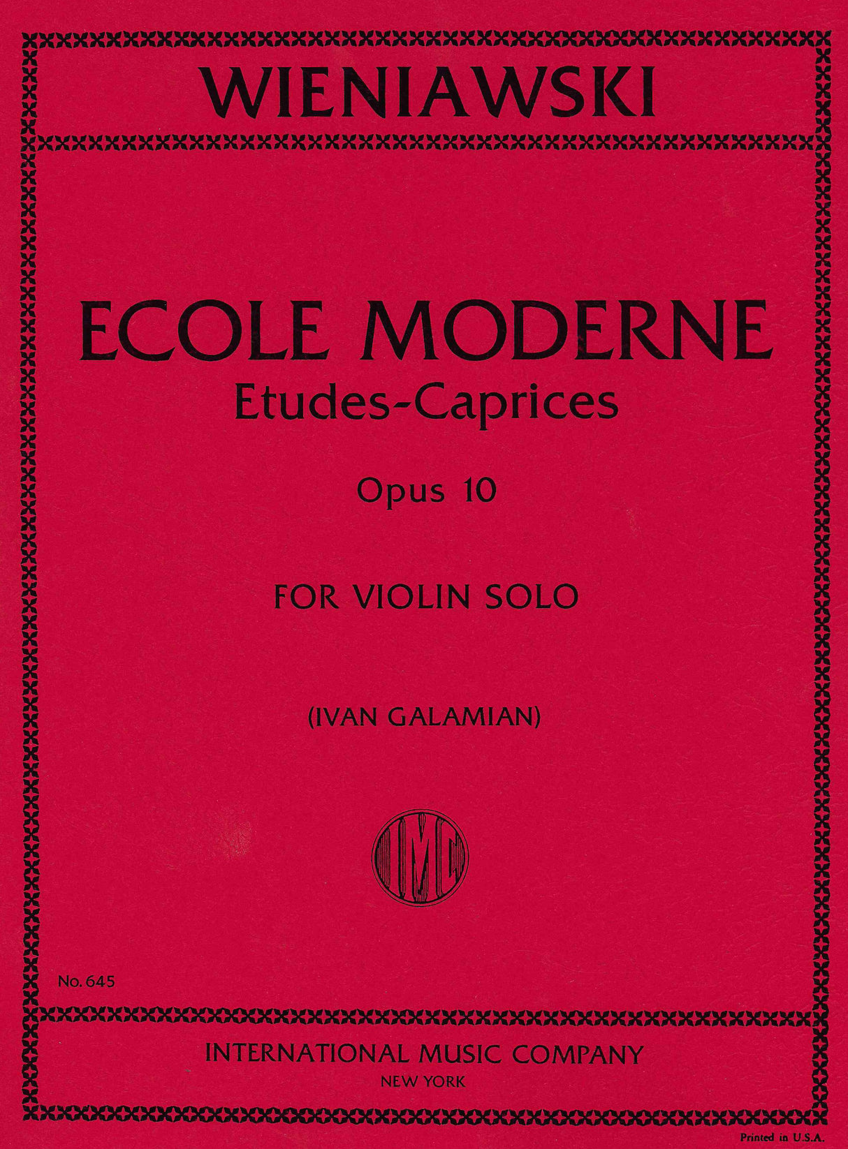 Wieniawski: L'École moderne, Op. 10