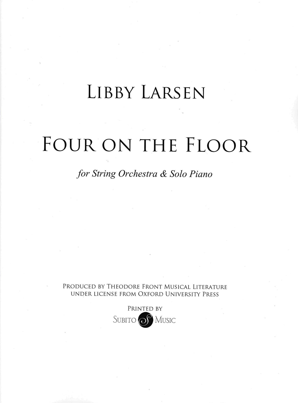 Larsen: Four on the floor (Version for Piano & String Orchestra)