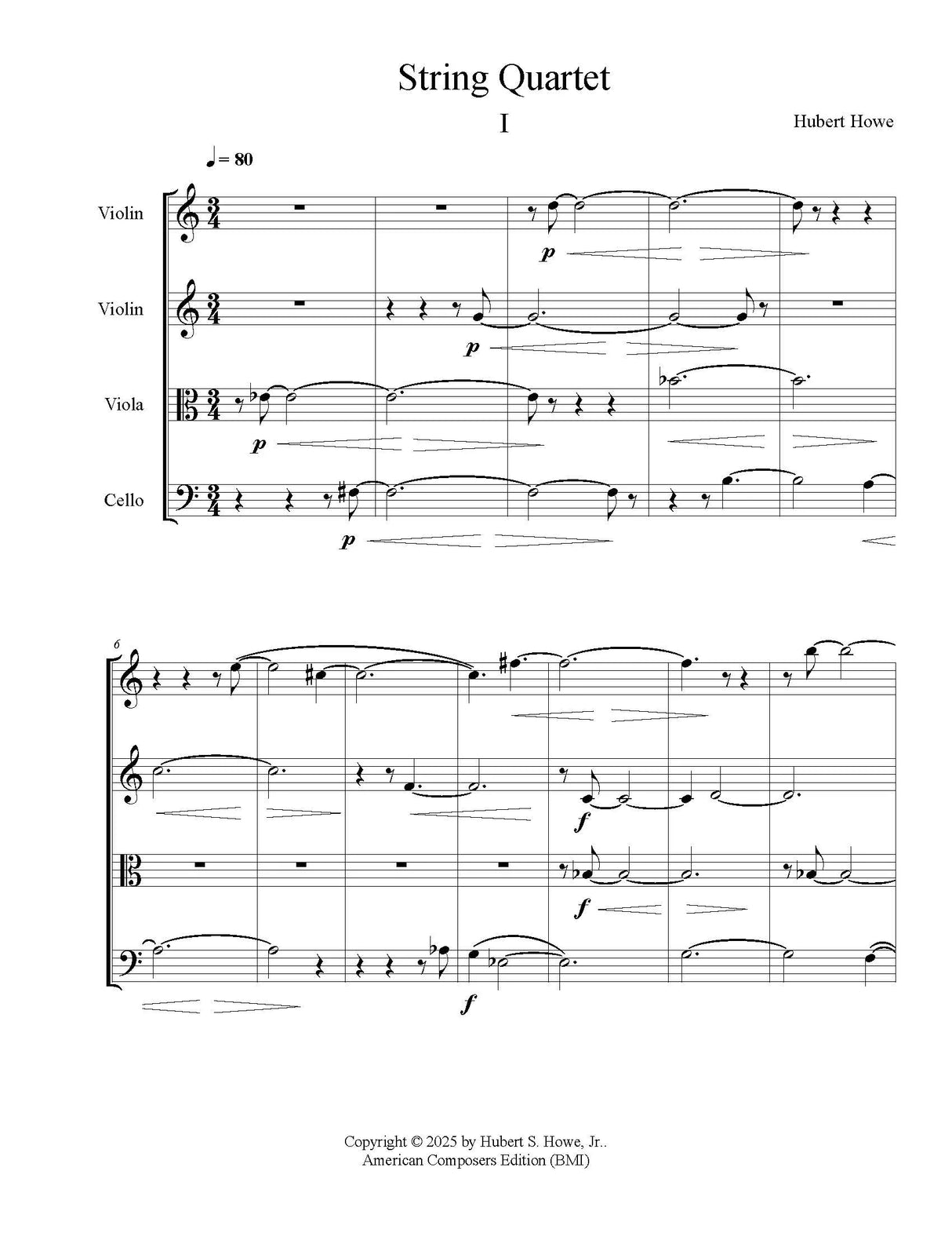 Howe: String Quartet