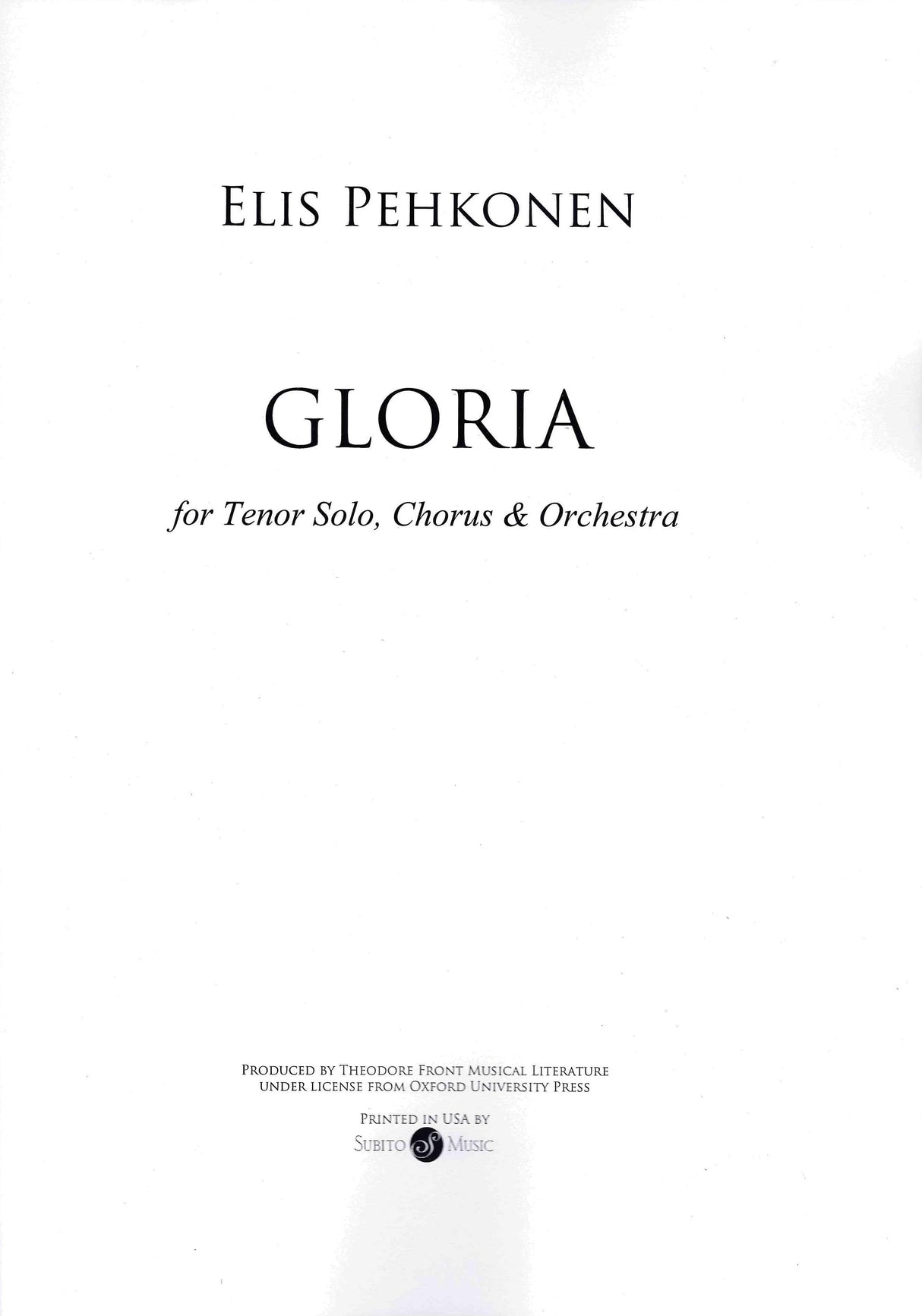 Pehkonen: Gloria
