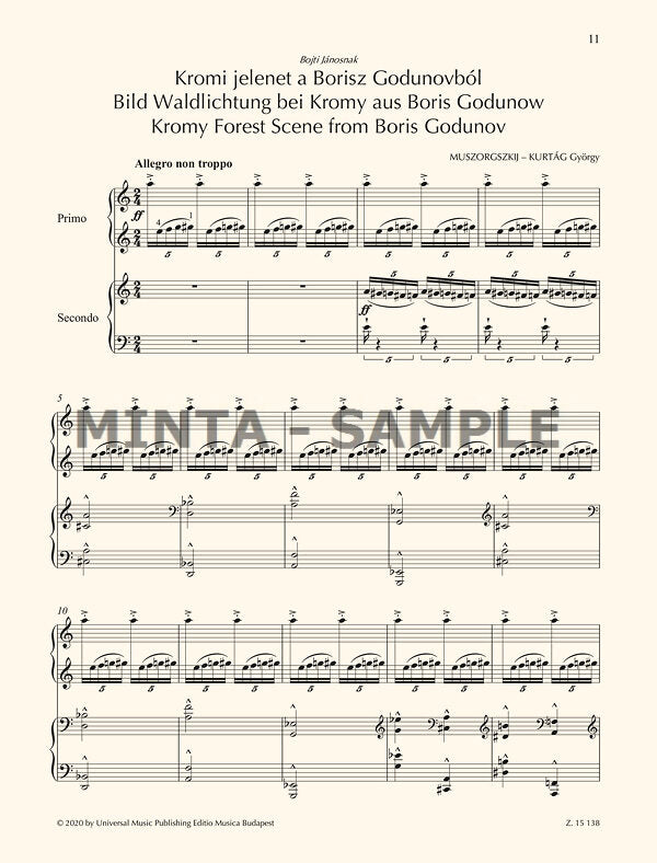 Kurtág: Two Musorgsky Transcriptions (arr. for piano 4-hands)
