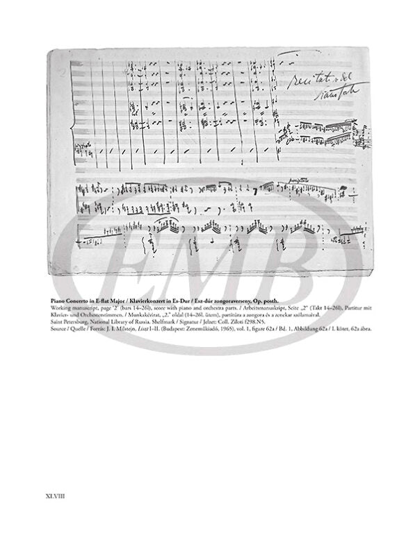 Liszt: Piano Concerto in E-flat Major, Op. posth. (working manuscript)