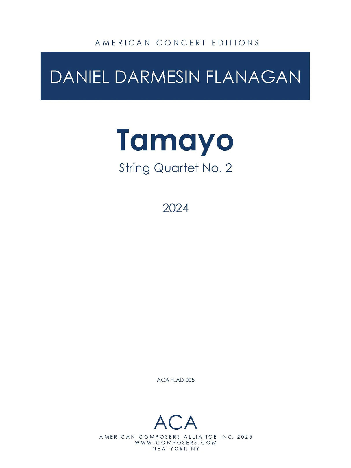 D. Flanagan: Tamayo (Version for String Quartet)
