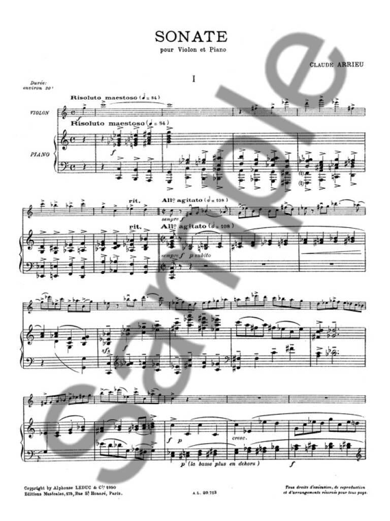Arrieu: Violin Sonata