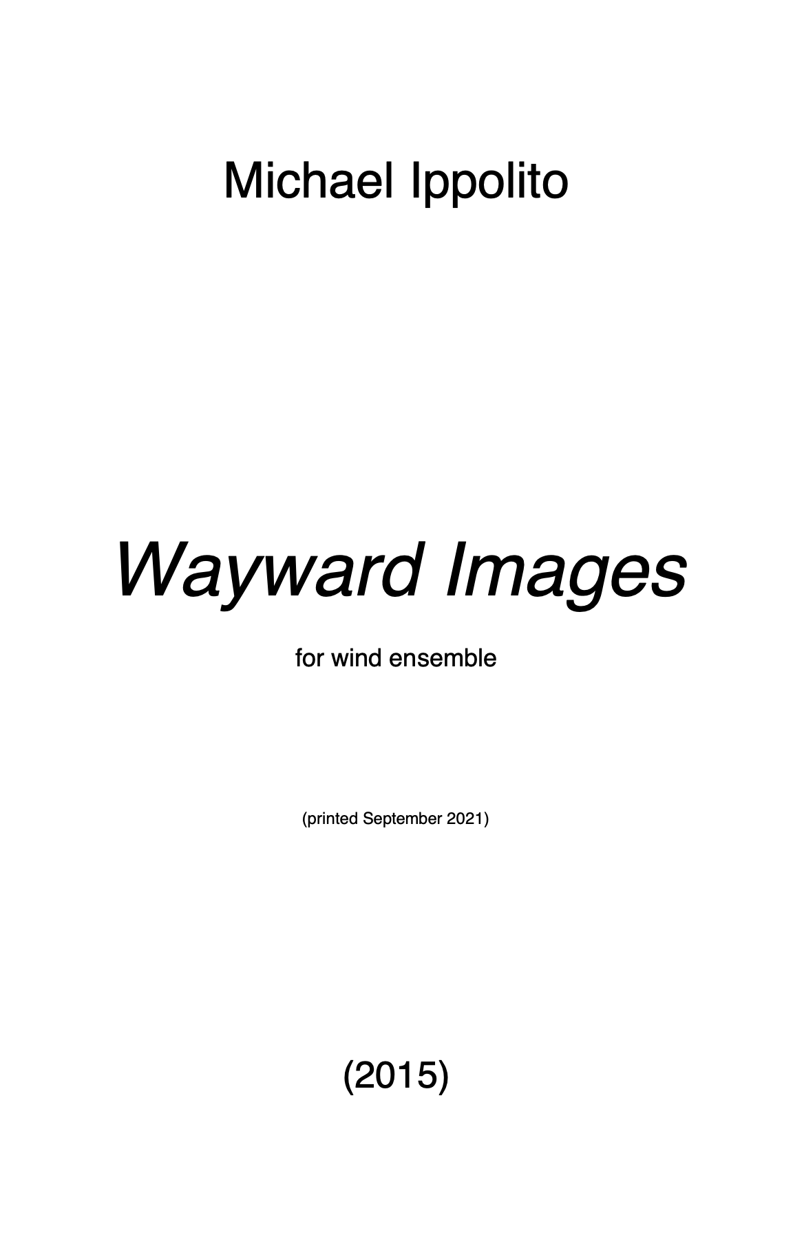 Ippolito: Wayward Images