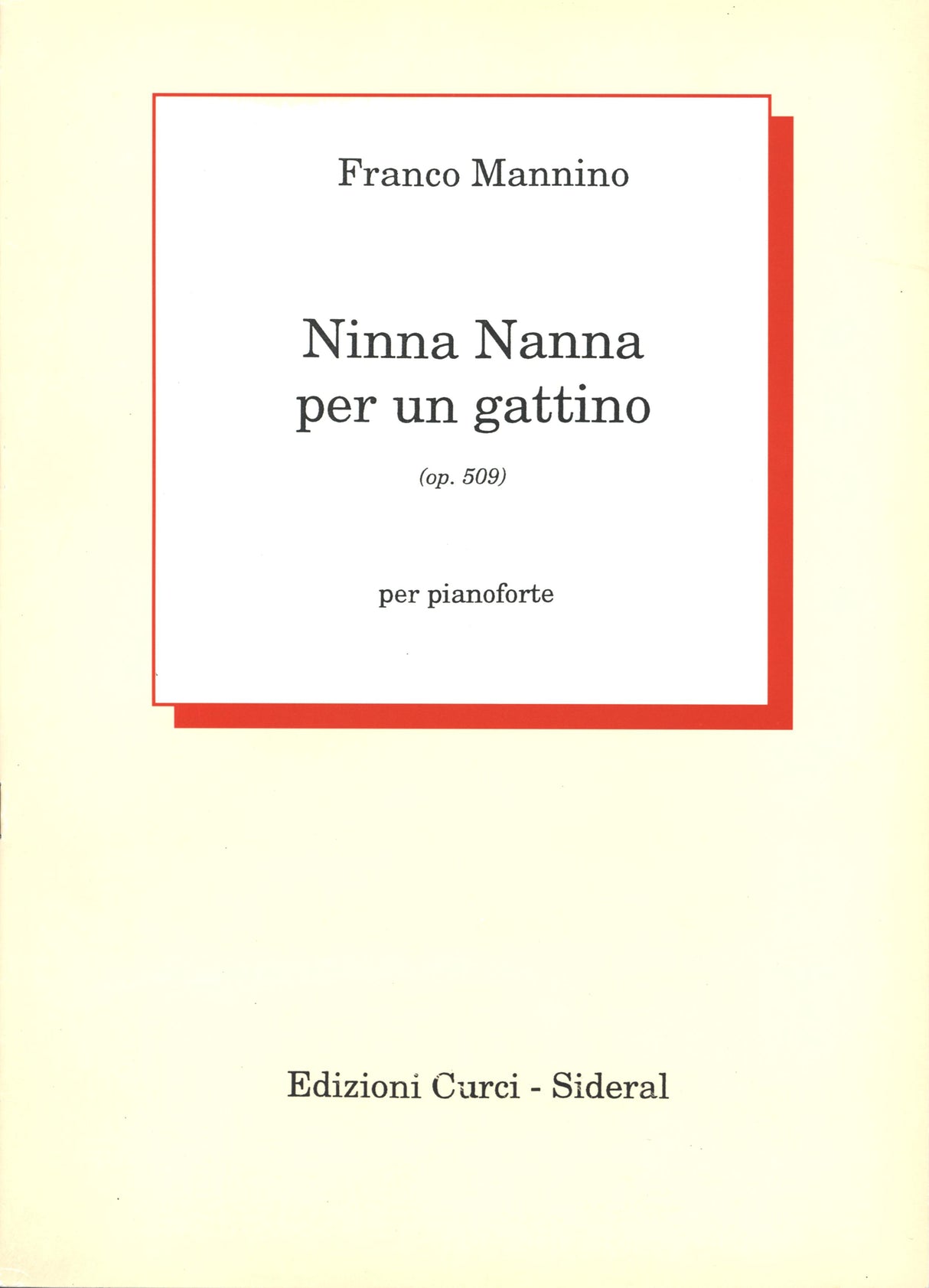 Mannino: Ninna Nanna per un gattino, Op. 509