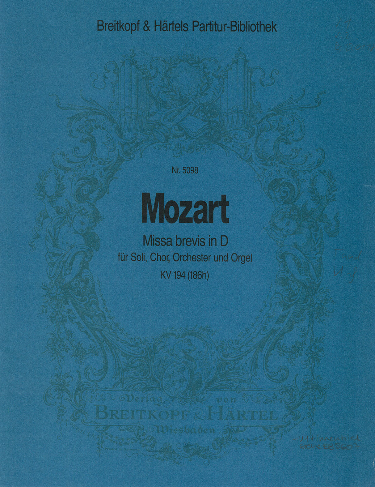 Mozart: Missa brevis in D Major, K. 194 (186h)