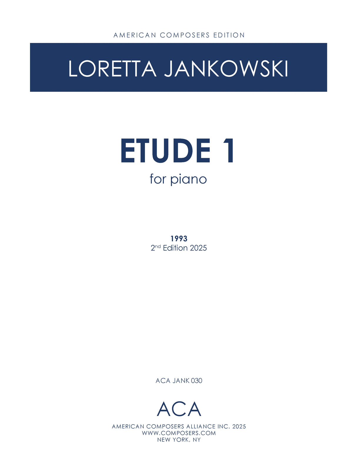 Jankowski: Piano Etude No. 1