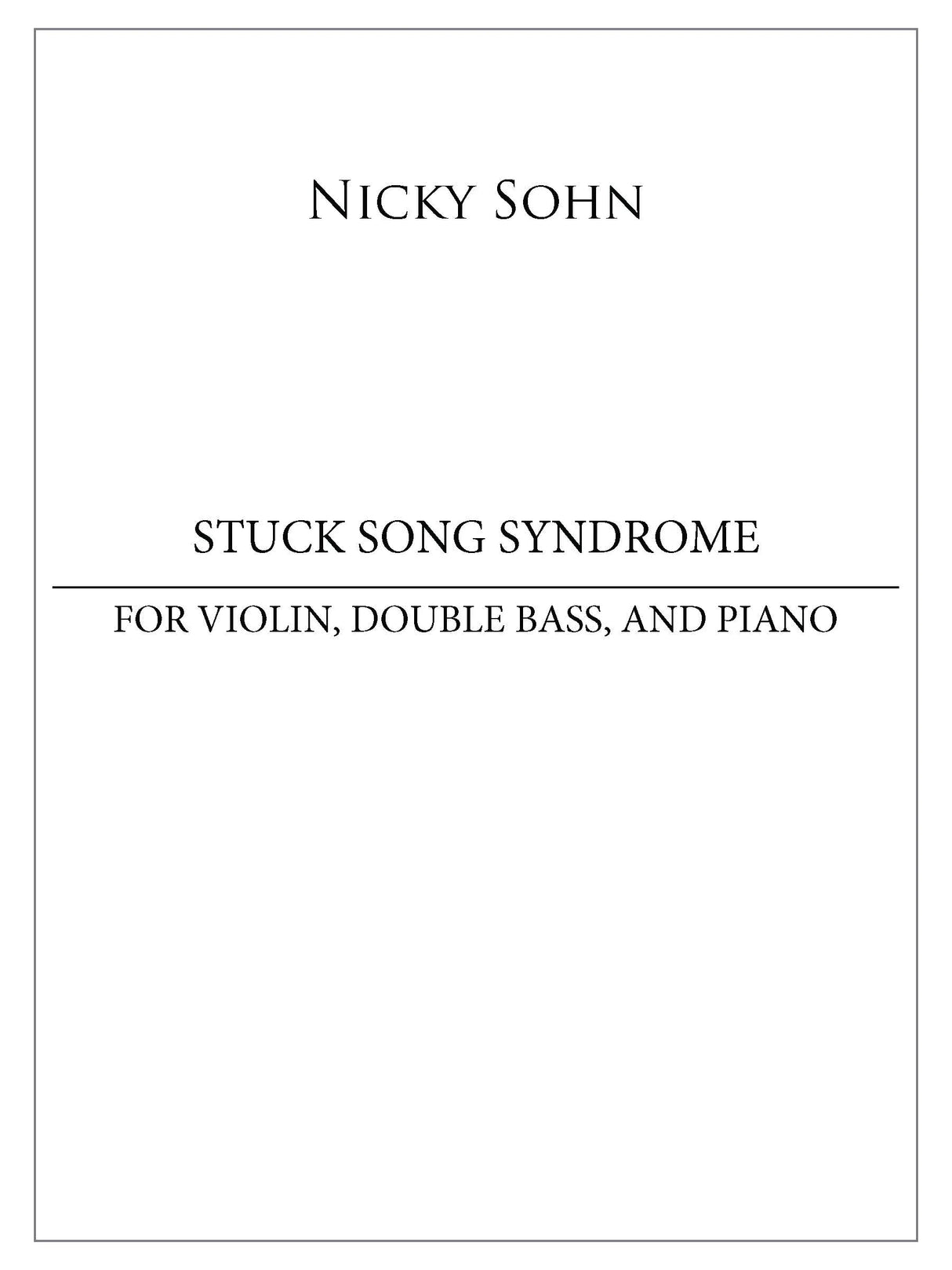 Sohn: Stuck Song Syndrome
