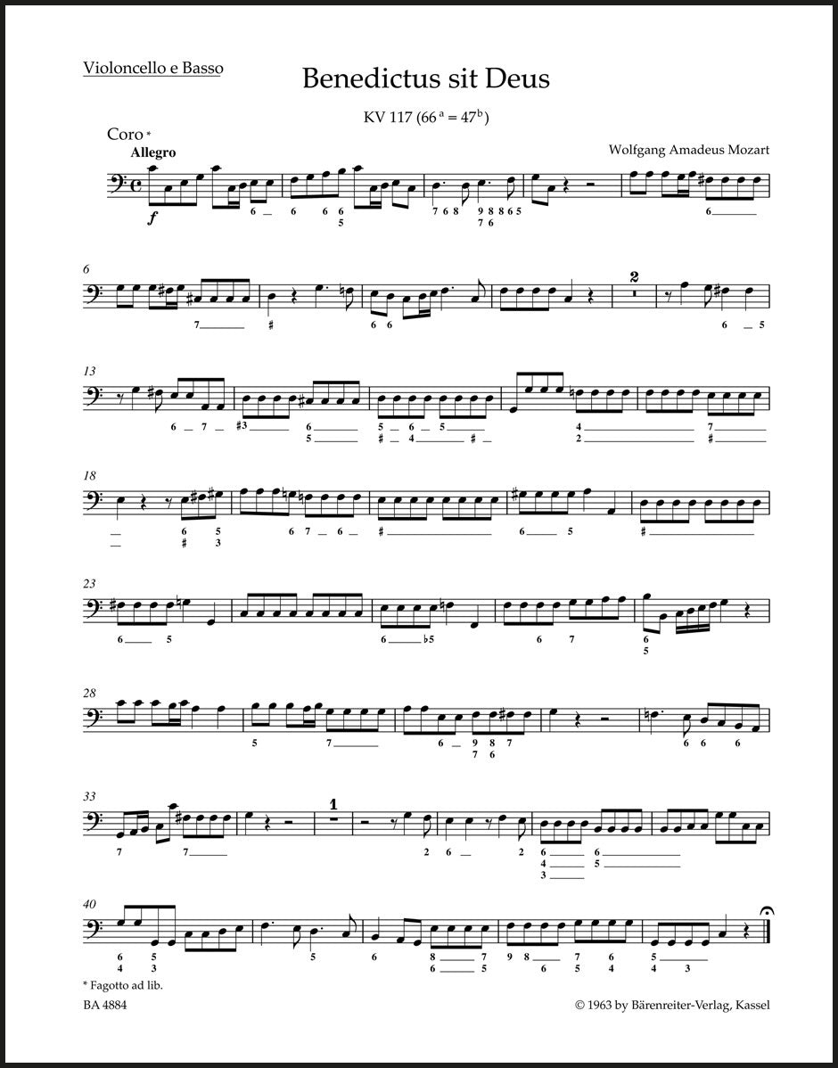 Mozart: Benedictus sit Deus, K. 117 (66a=47b)