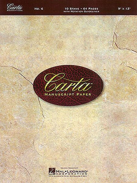 Carta Manuscript Paper Basic - 9" x 12" - Spiral Bound