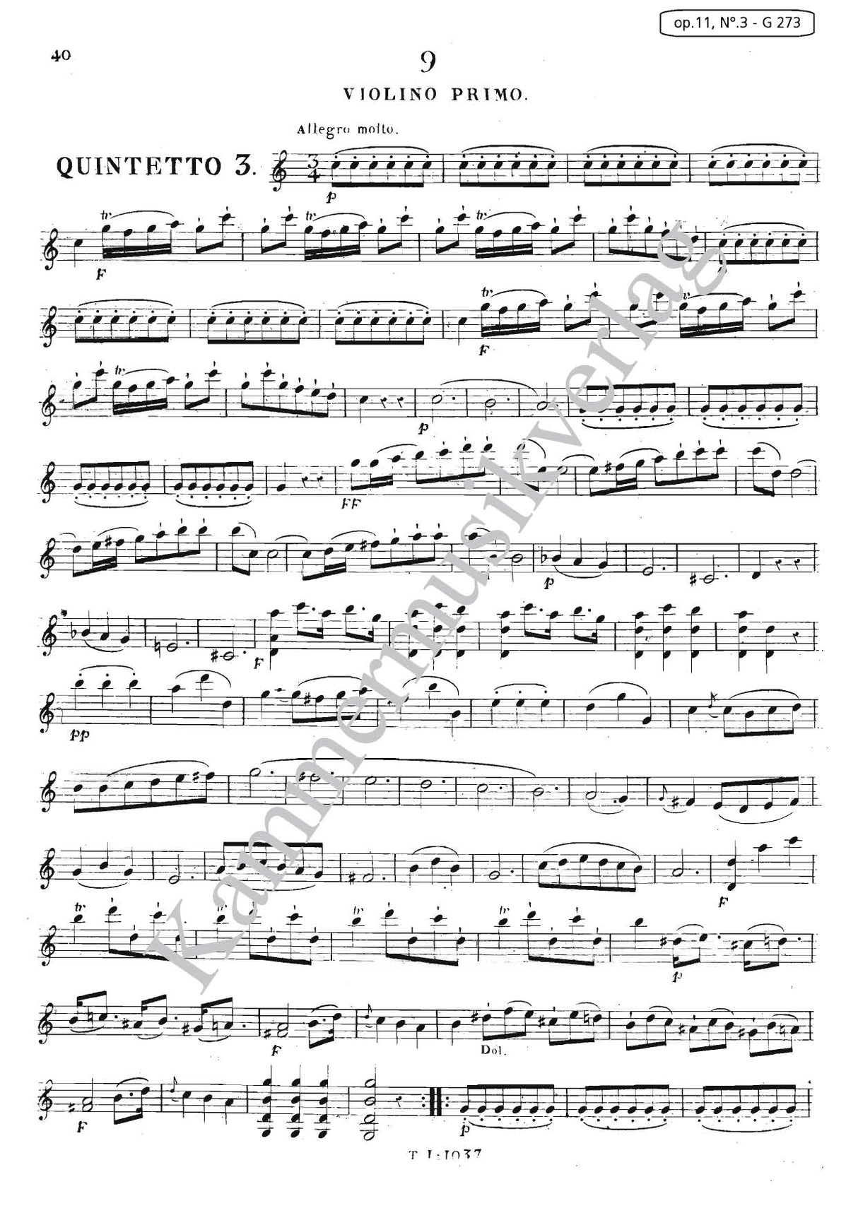 Boccherini: 6 String Quintets, G 271-276, Op. 11, Nos. 1-6