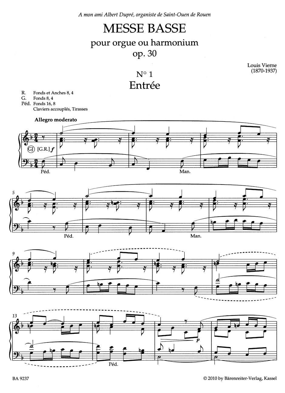 Vierne: Masses and Individual Liturgical Pieces