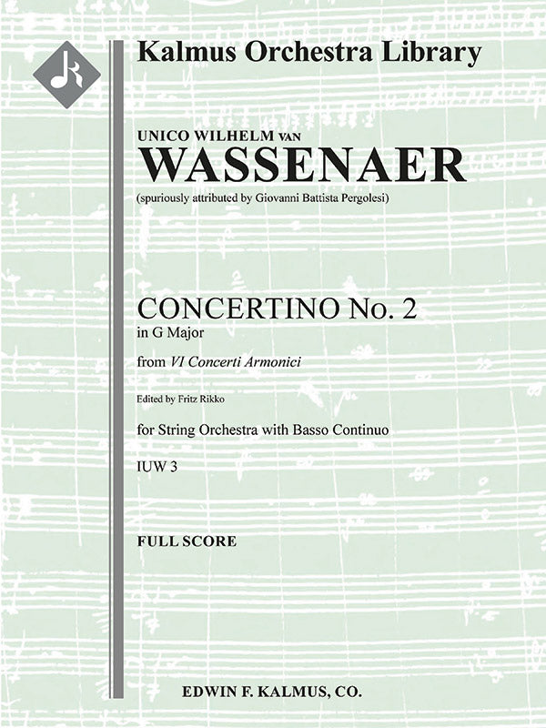 Wassenaer: Concertino No. 2 in G Major