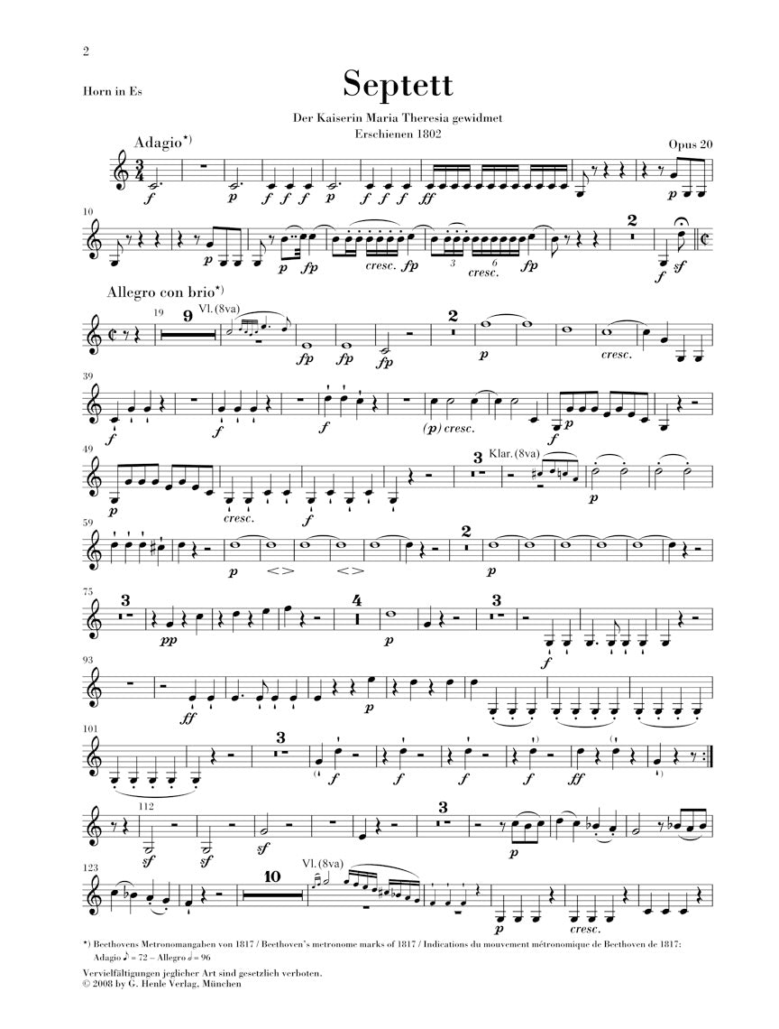 Beethoven: Septet in E-flat Major, Op. 20