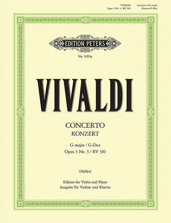 Vivaldi: Violin Concerto in G Major, RV 310, Op. 3, No. 3