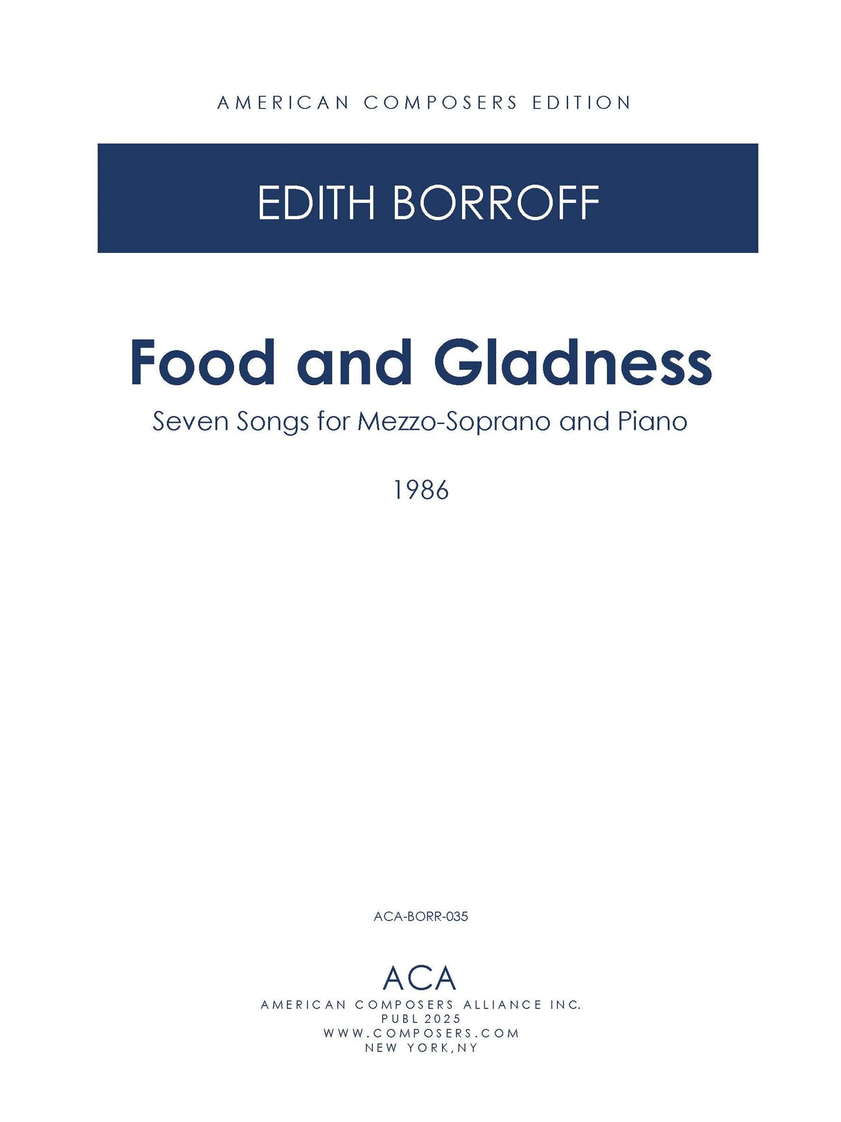 Borroff: Food and Gladness