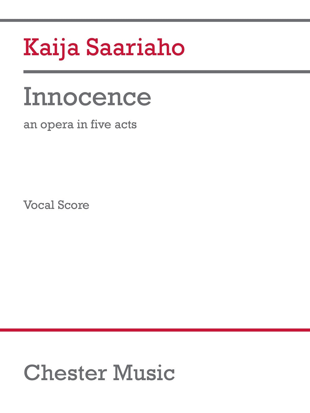 Saariaho: Innocence