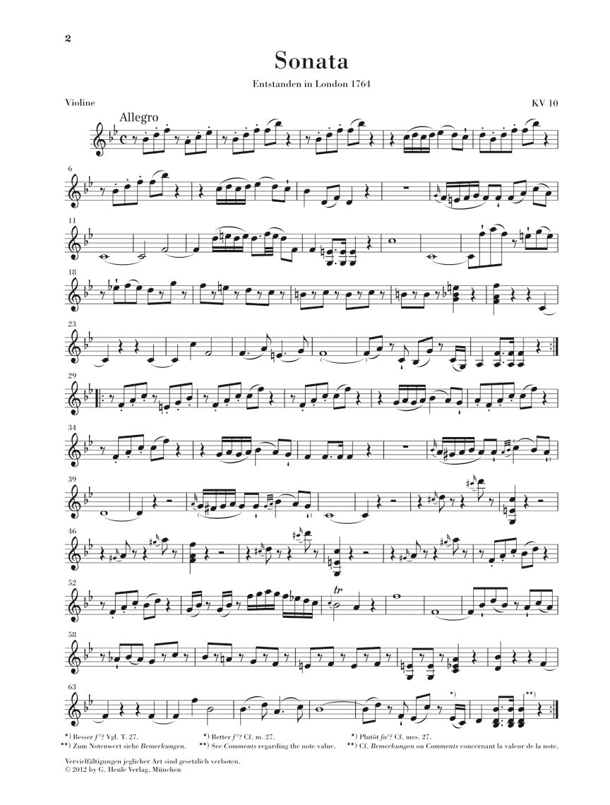 Mozart: "Wunderkind" Sonatas - Volume 2, K. 10-15