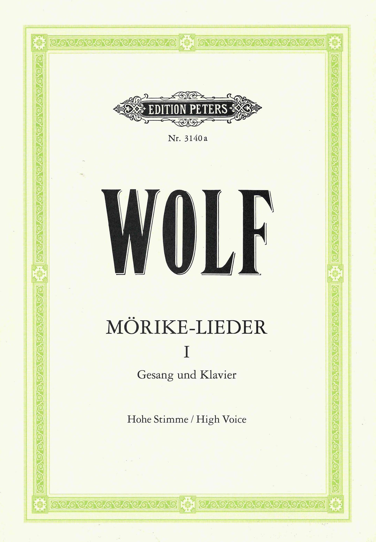 Wolf: Mörike-Lieder - Volume 1 (Nos. 1-12)