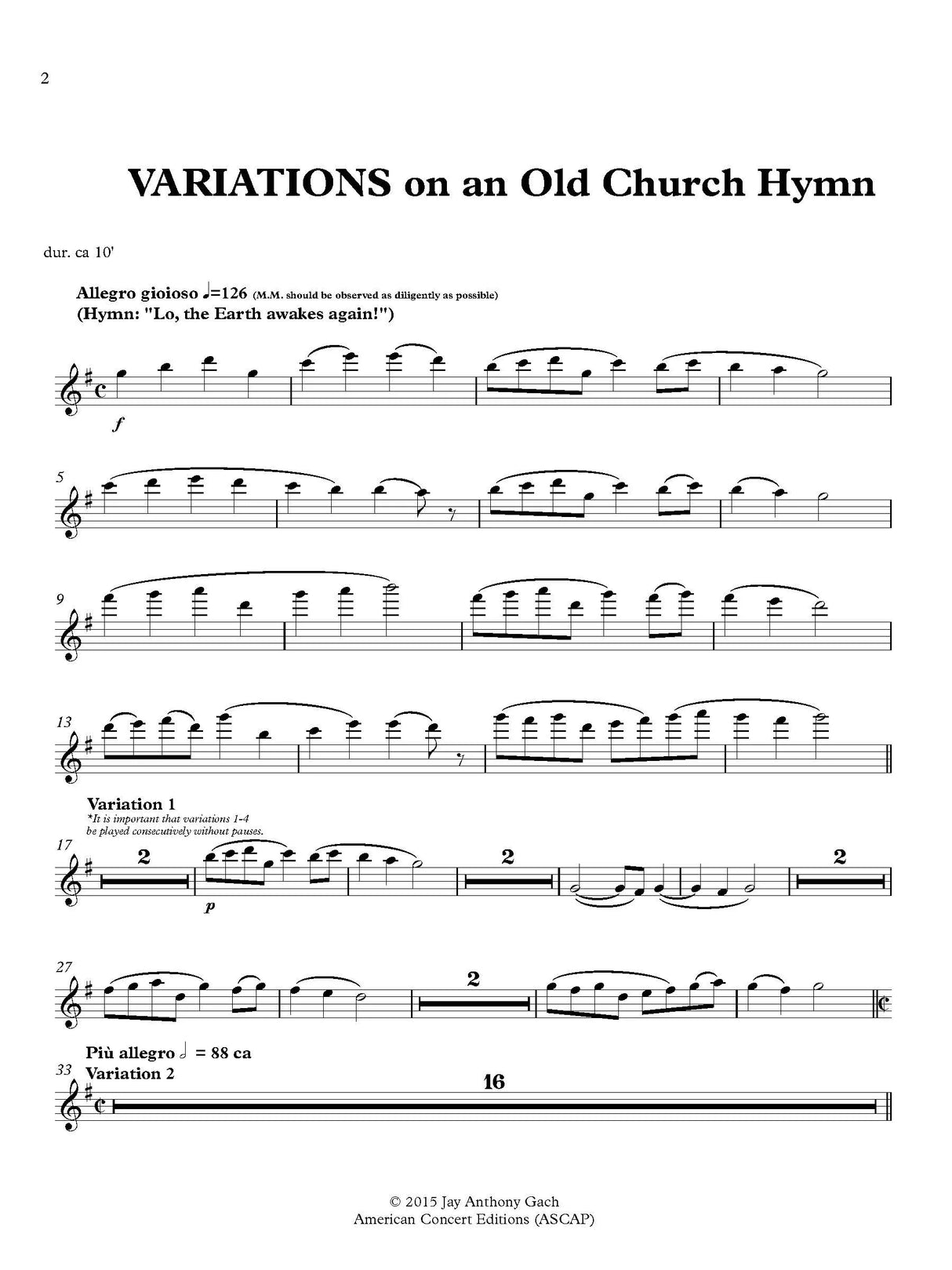 Gach: Variations on an Old Church Hymn