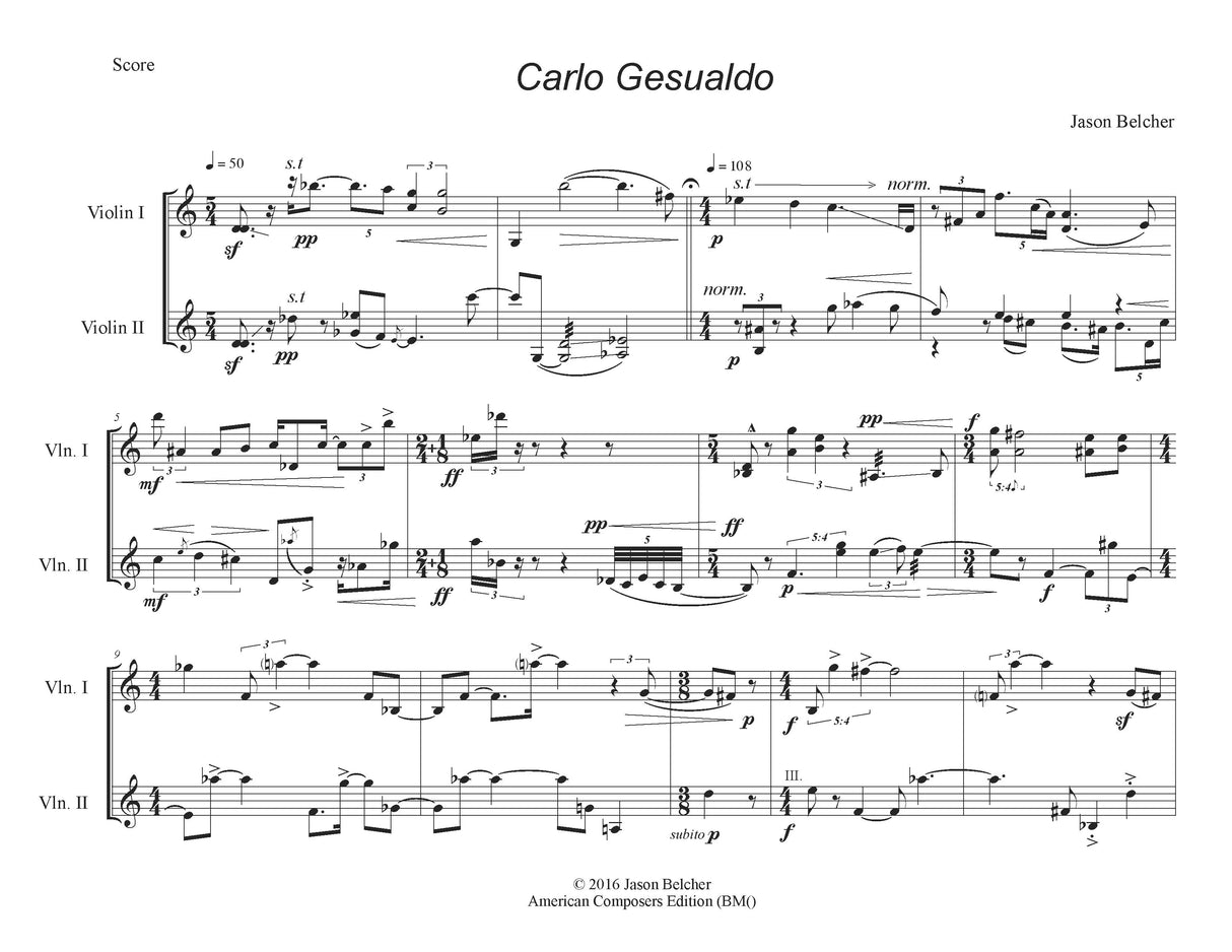 Belcher: Carlo Gesualdo