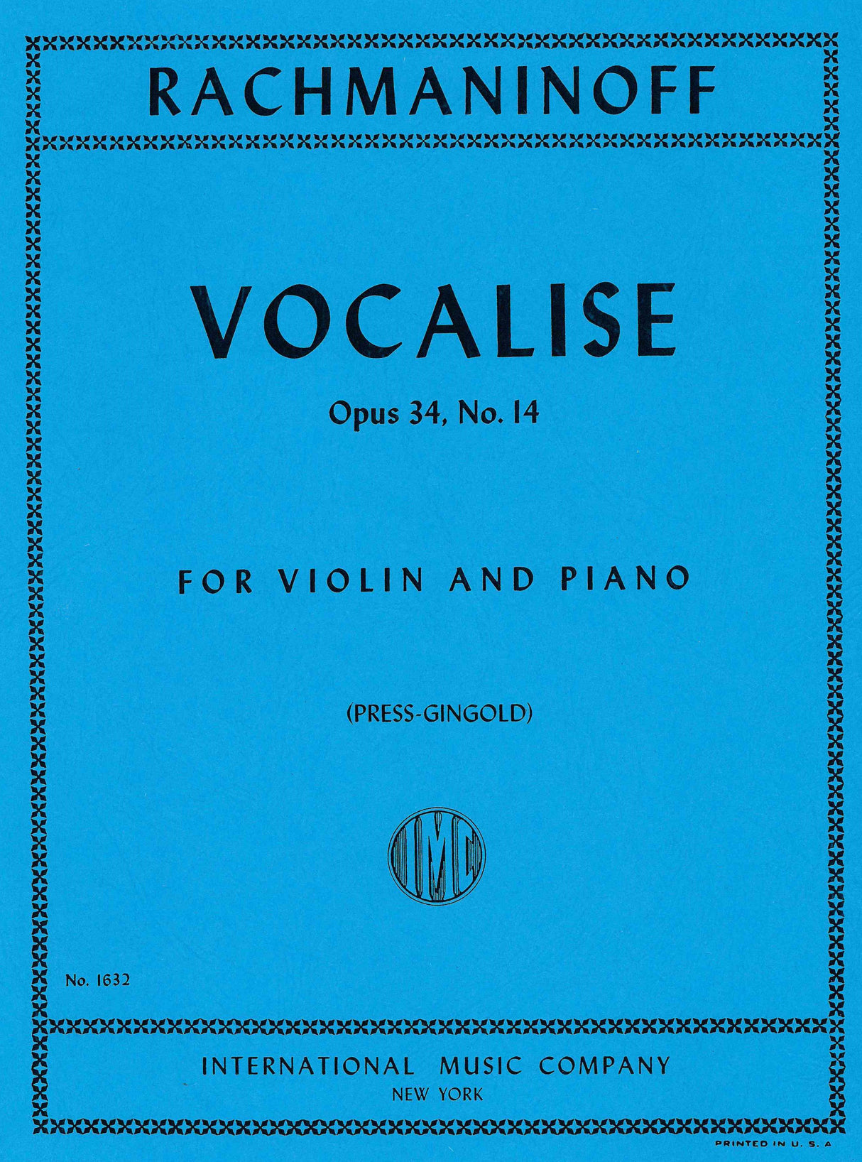 Rachmaninoff: Vocalise, Op. 34, No. 14 (arr. for violin & piano)