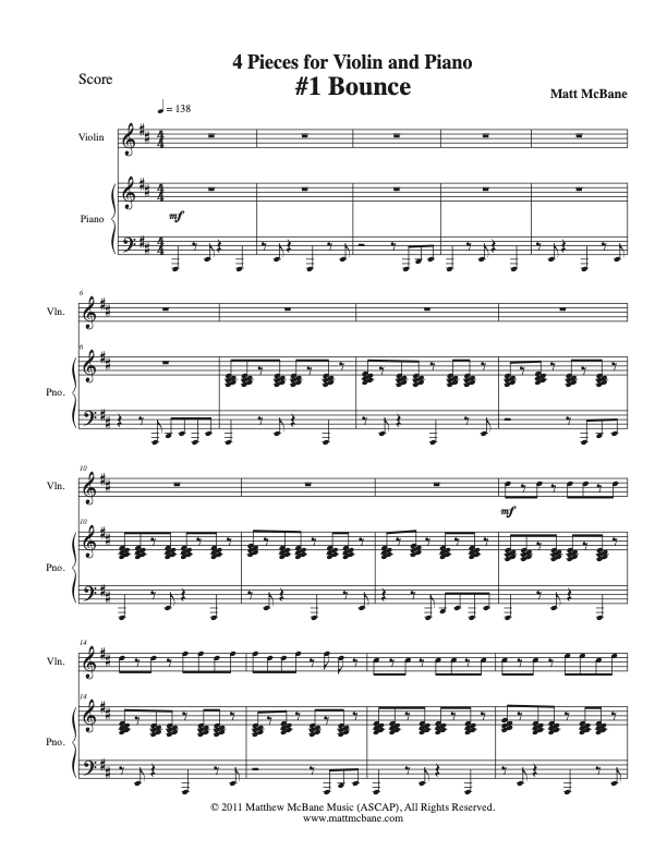 McBane: Four Pieces for Violin and Piano