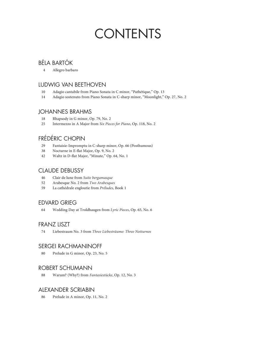 Selected Piano Masterpieces