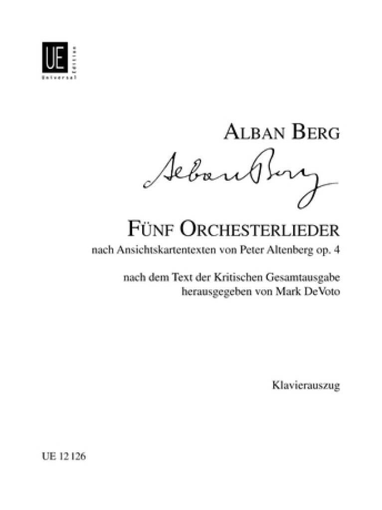 Berg: 5 Orchestral Songs, Op. 4
