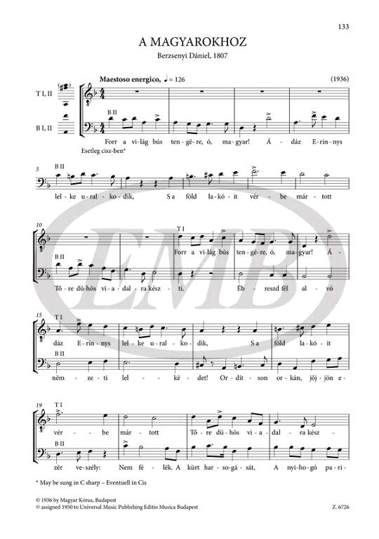 Kodály: Choral Works for Male Voices