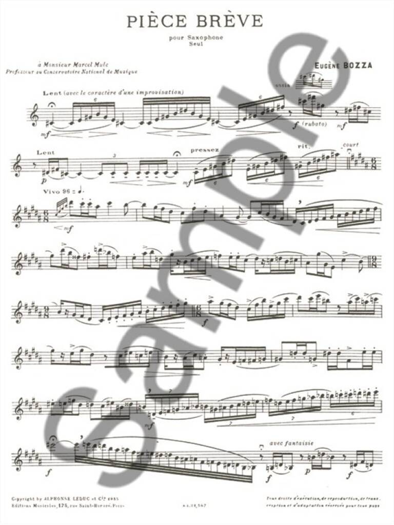 Bozza: Pièce brève
